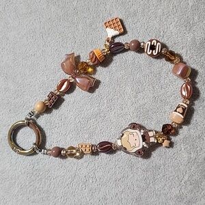 Charming Brown Skullpanda Beaded Phone Bracelet